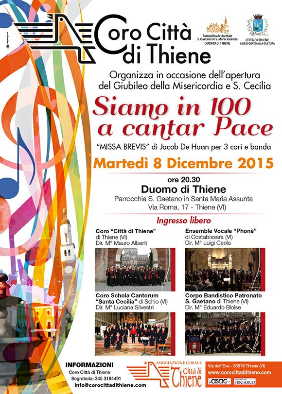 Martedì 8/12 - Siamo in 100 a cantar Pace